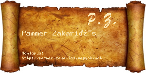 Pammer Zakariás névjegykártya